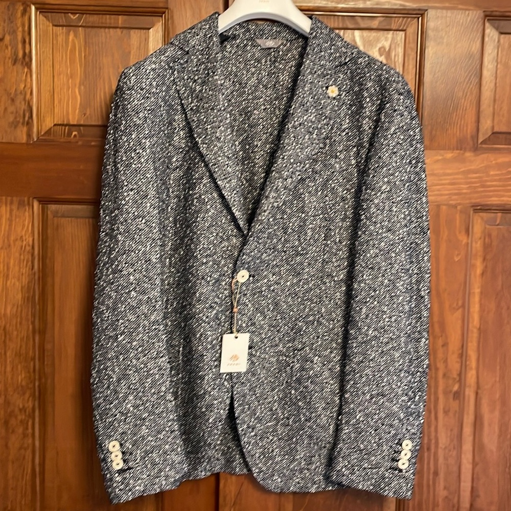 FRADI Men’s sports jacket, brand new, blue tweed